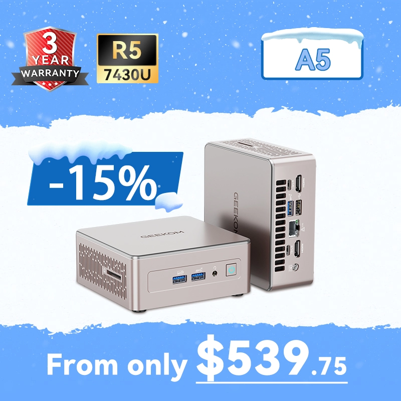 GEEKOM A5 Mini PC: Ryzen 5 7430U & Ryzen 7 5825U