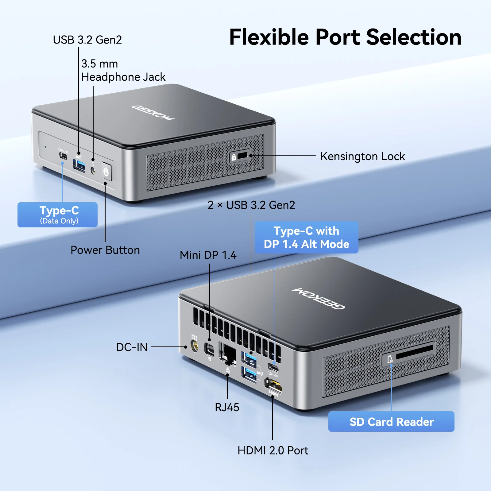 main pic 4 Geekom Mini PC Air12 Flexible Port Selection