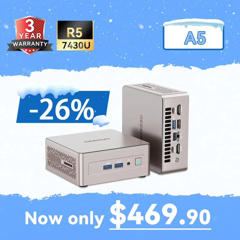GEEKOM A5 Mini PC: Ryzen 5 7430U & Ryzen 7 5825U