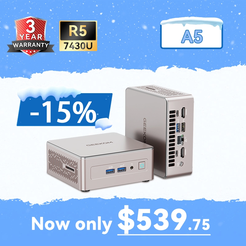 GEEKOM A5 Mini PC: Ryzen 5 7430U & Ryzen 7 5825U