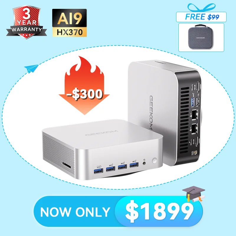 GEEKOM A9 Max Mini PC: AMD Ryzen AI 9 HX 370 | Buy Online
