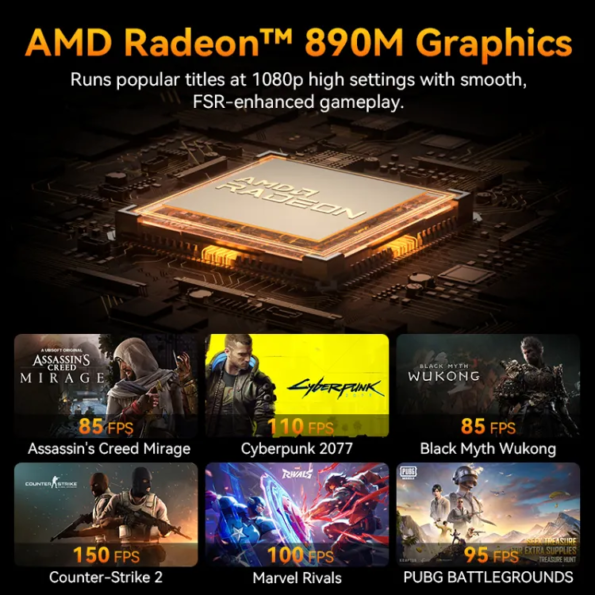 GEEKOM A9 MAX Mini AI PC mit AMD Radeon 890M Graphics
