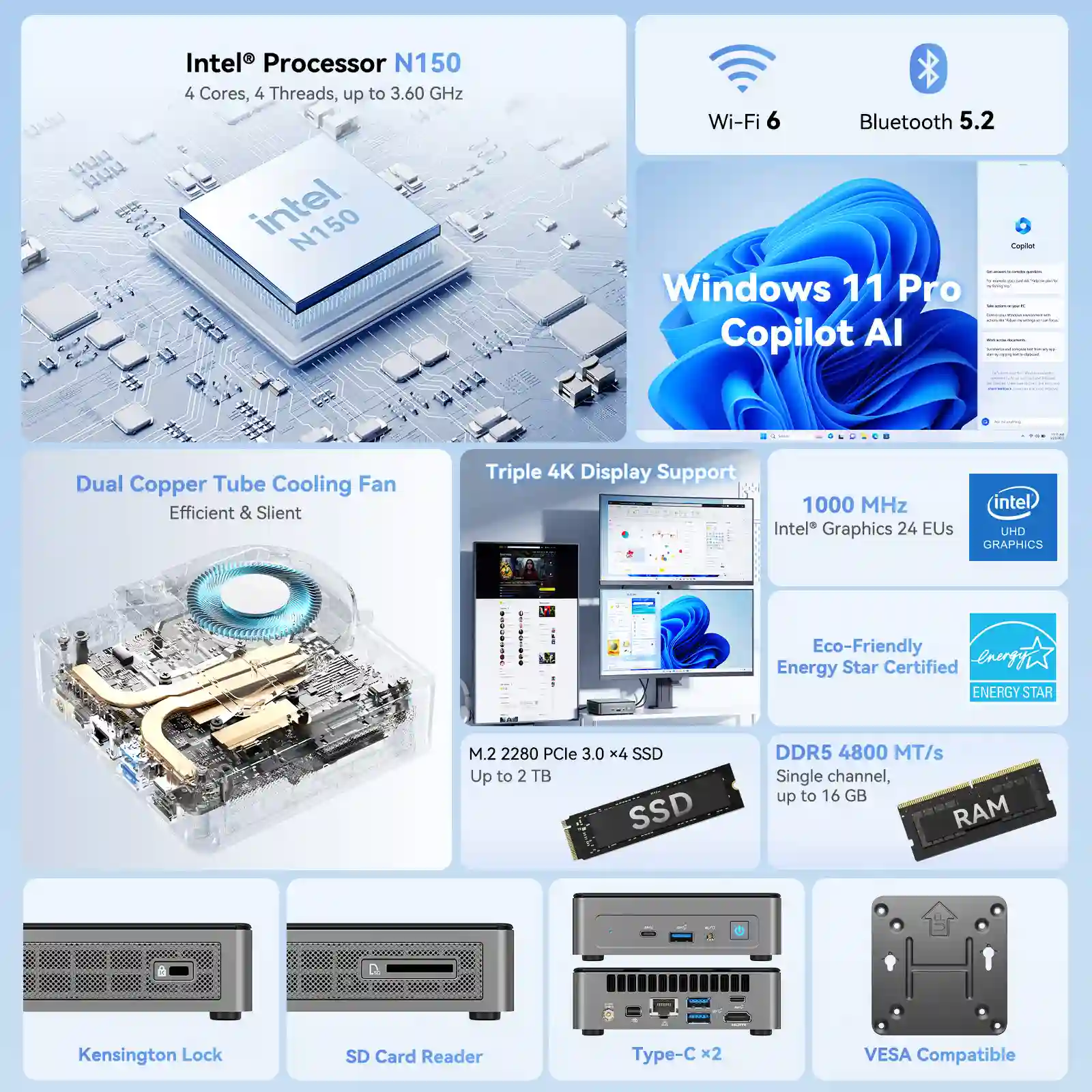 Geekom Air12 Mini PC with Integrated Graphics