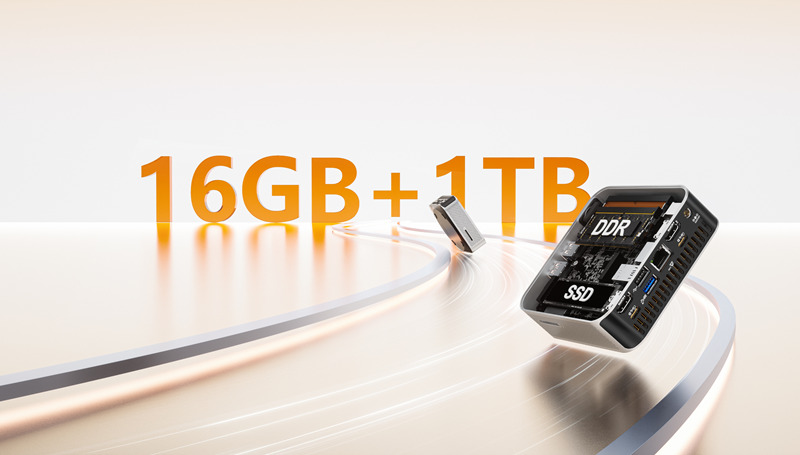 GEEKOM now offers an excellent compromise that’s more than sufficient for the vast majority of everyday and professional tasks: 16 GB RAM plus 1 TB SSD.