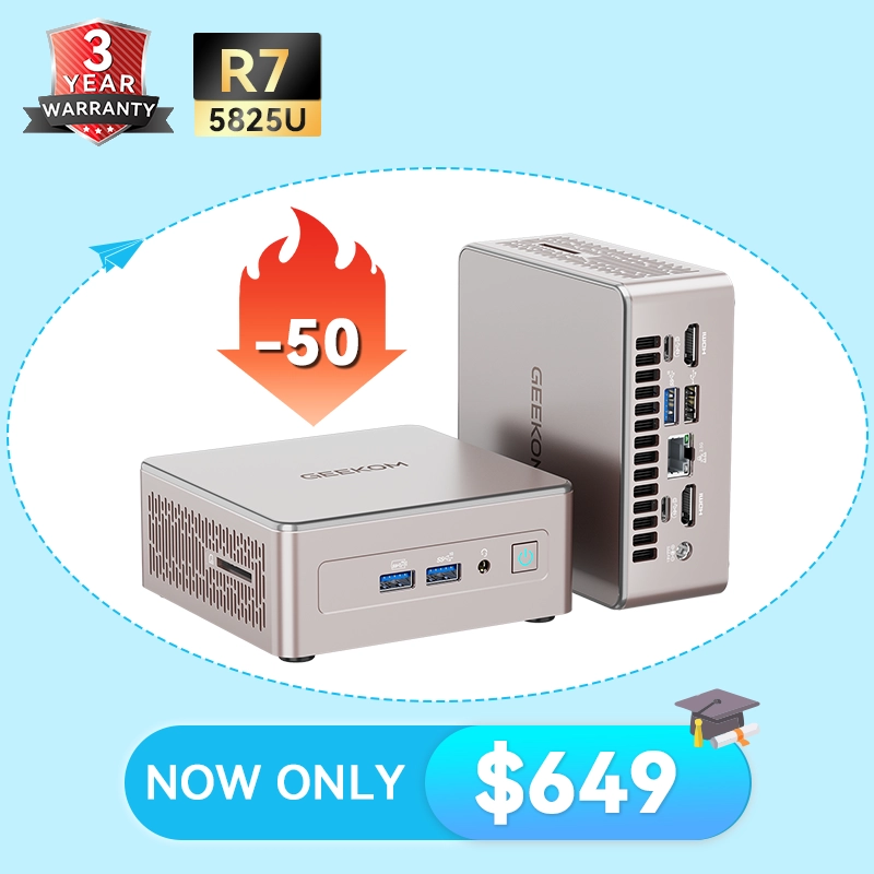 GEEKOM A5 Mini PC: Ryzen 5 7430U & Ryzen 7 5825U
