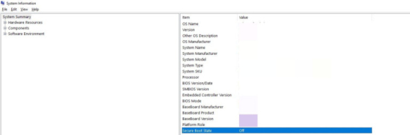 secure boot state